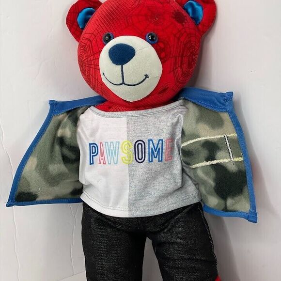 Build A Bear Vest Top Pawsome T Shirt Camoflauge Fleece Trim Purple Reflective - Picture 6 of 9